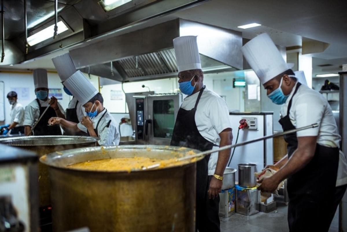 One of the many daily kitchens run for the Atria Foundation’s ‘Serve Bengaluru’ initiative.