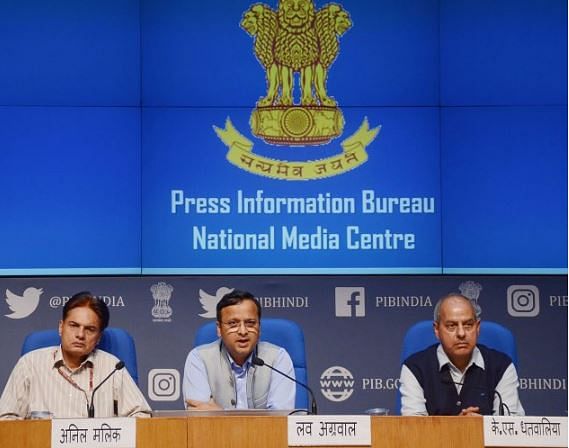 Joint Secretary Ministry of Health & Family Welfare, Lav Agarwal, addresses a press conference on ‘COVID-19: Preparedness and Actions taken’, in New Delhi. (PTI Photo)