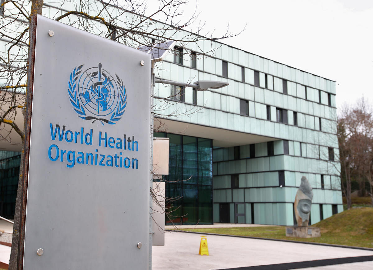 A logo is pictured outside a building of the World Health Organization (WHO) during an executive board meeting on update on the coronavirus outbreak, in Geneva, Switzerland, February 6, 2020. Credit: Reuters Photo