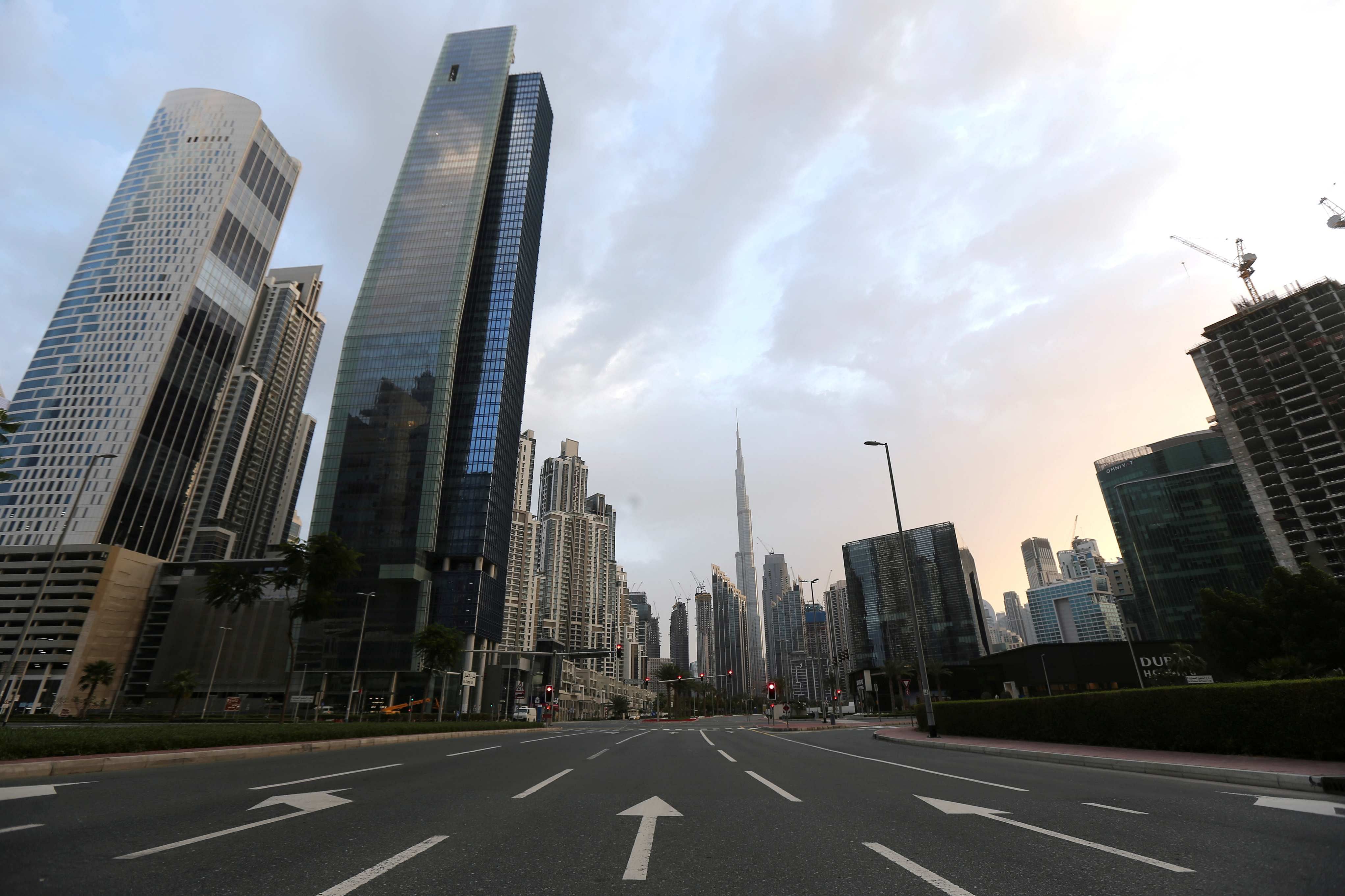 A general view of Business Bay area, after a curfew was imposed to prevent the spread of the coronavirus disease in Dubai, United Arab Emirates. (Credit: Reuters)