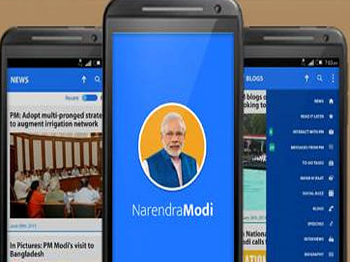 'Narendra Modi Mobile App. Image Courtesy Facebook.