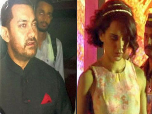 Aamir and Kangana arrive to dinner host by PM Narendra Modi