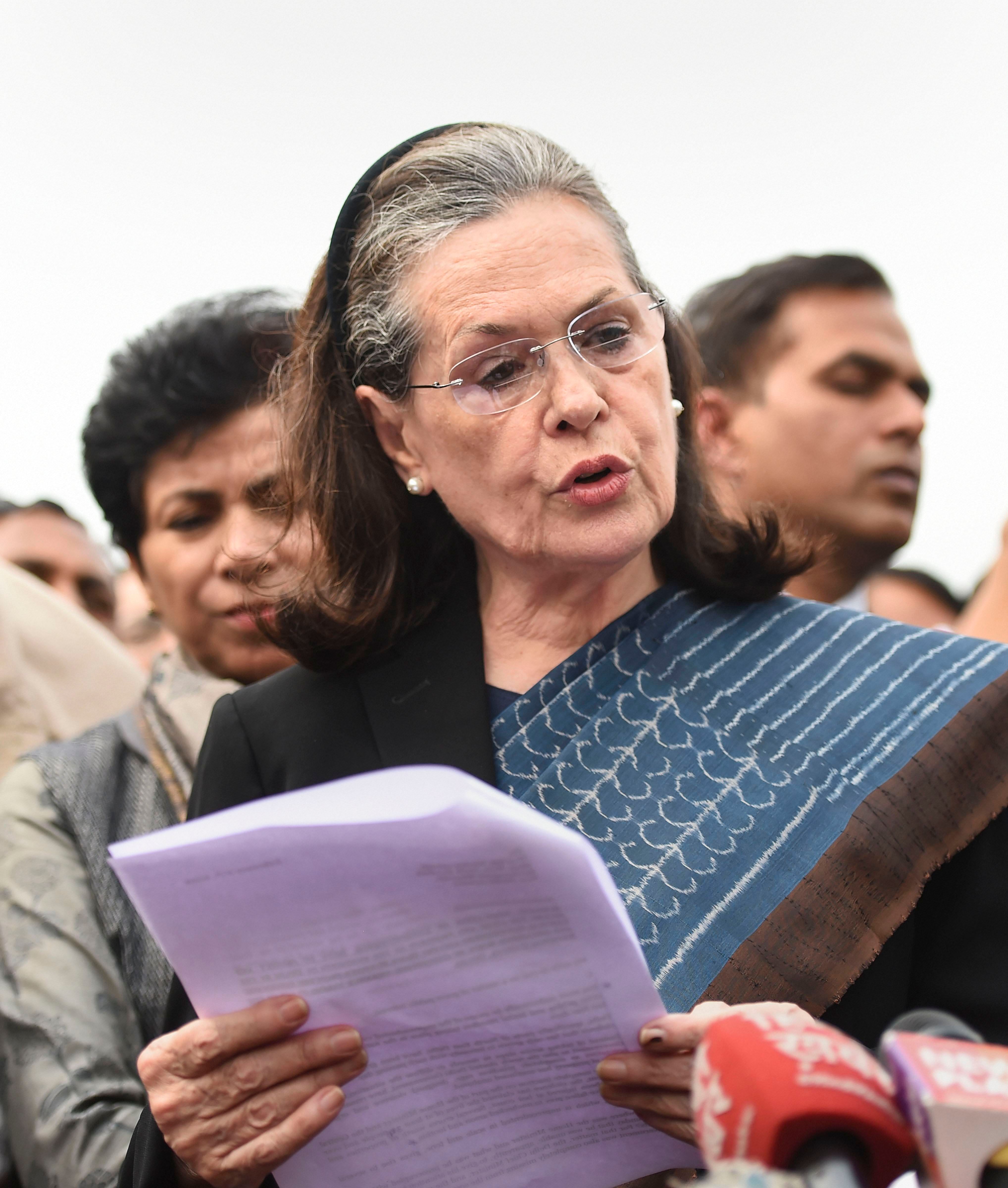 Congress Party President Sonia Gandhi. (PTI Photo)