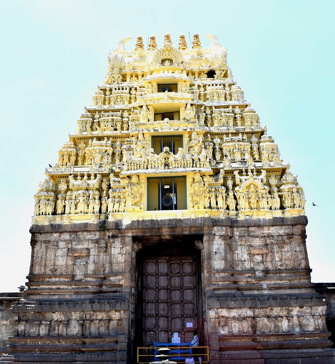 The main entry doors of Chennakeshava temple at Belur, Hassan district, are closed for devotees and visitors for a week from Tuesday.