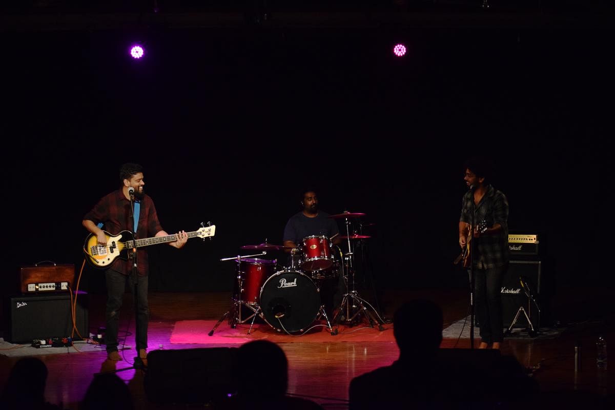 Michael Dias, Kaushik Kumar and Dharvish PK describe their music as orange rock.