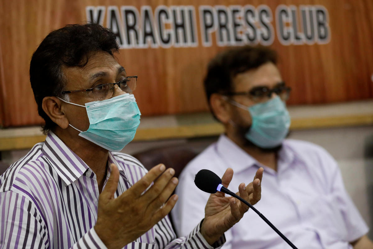 Doctors' appeal for a strict implementation of the lockdown to prevent congregations in Ramadan to stem the spread of COVID-19, in Karachi. Reuters