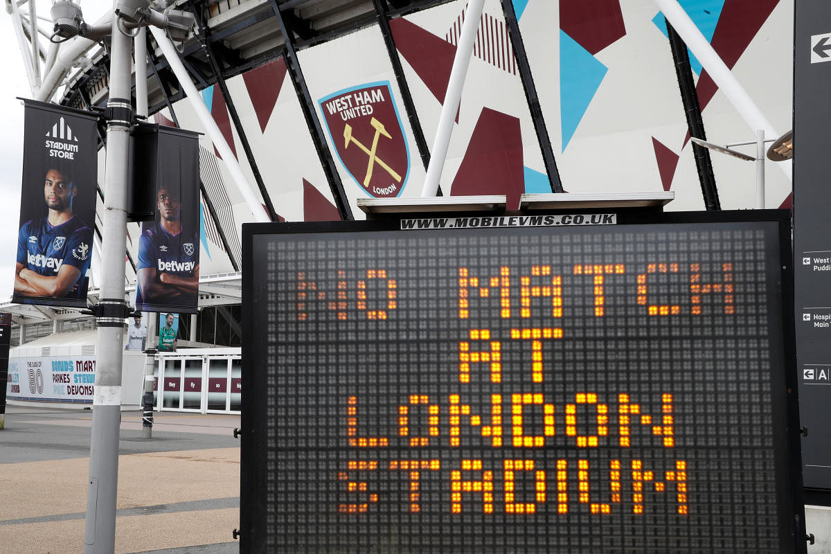 General view outside the London Stadium as the Premier League is suspended due to the number of coronavirus cases growing around the world Action Images via Reuters/Matthew Childs