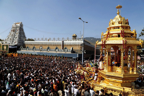 The trust managing the famous Venkateswara shrine at Tirumala, Tirumala Tirupati Devasthanams (TTD), has approached the Supreme Court challenging the Centre's decision to levy service tax on accommodation rendered to pilgrims. PTI File Photo