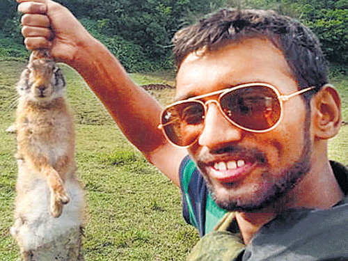 Officials of the Forest department and CID Forest Cell have interrogated one of the six men who had posted his photograph with weapons and Black Naped Hare (a protected wild animal), on Facebook.