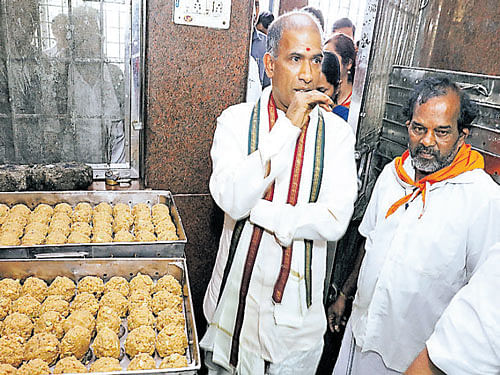 File photos of the laddu distribution counter