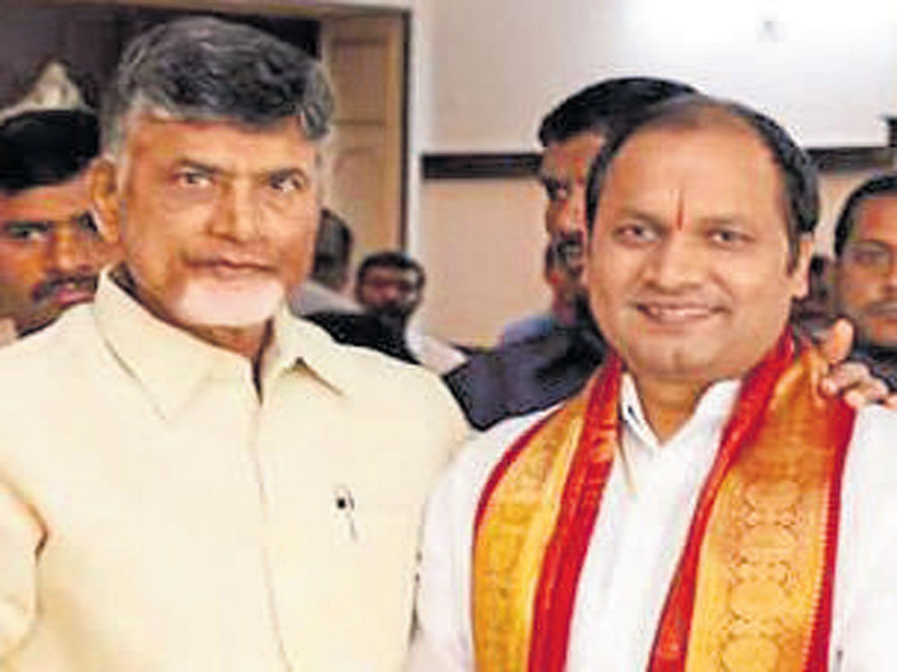 File photo of Sekhar Reddy with AP Chief Minister Nara Chandrababu Naidu