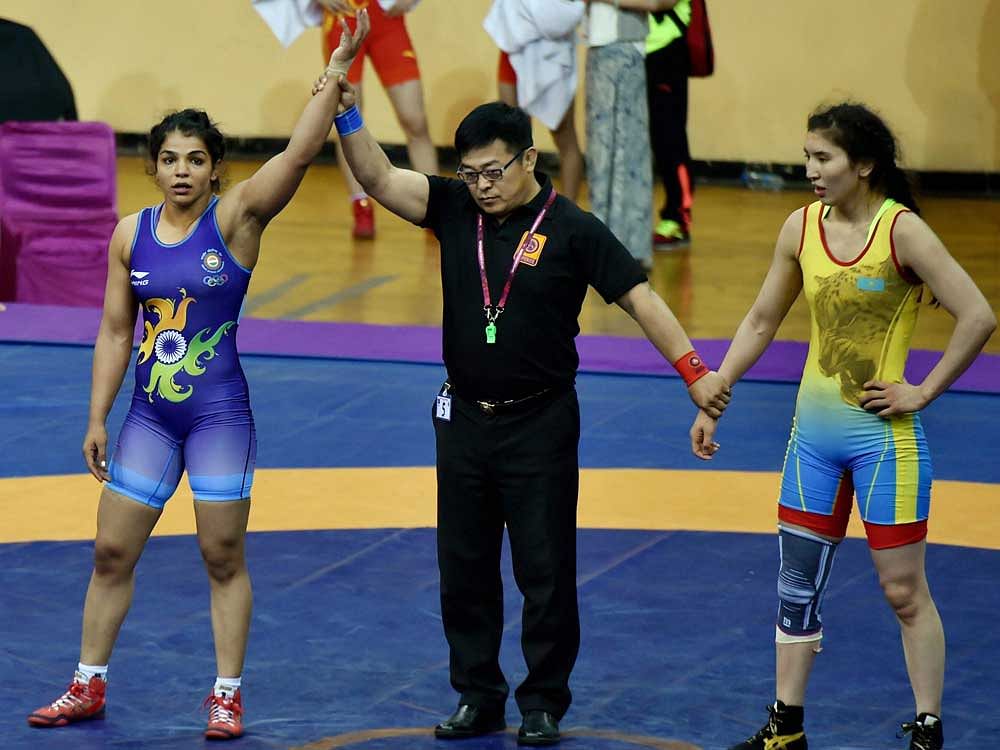 Sakshi, who got married last month, said nothing has changed after marriage and she would continue her wrestling. In Picture: Sakshi Malik. Photo credit: PTI.