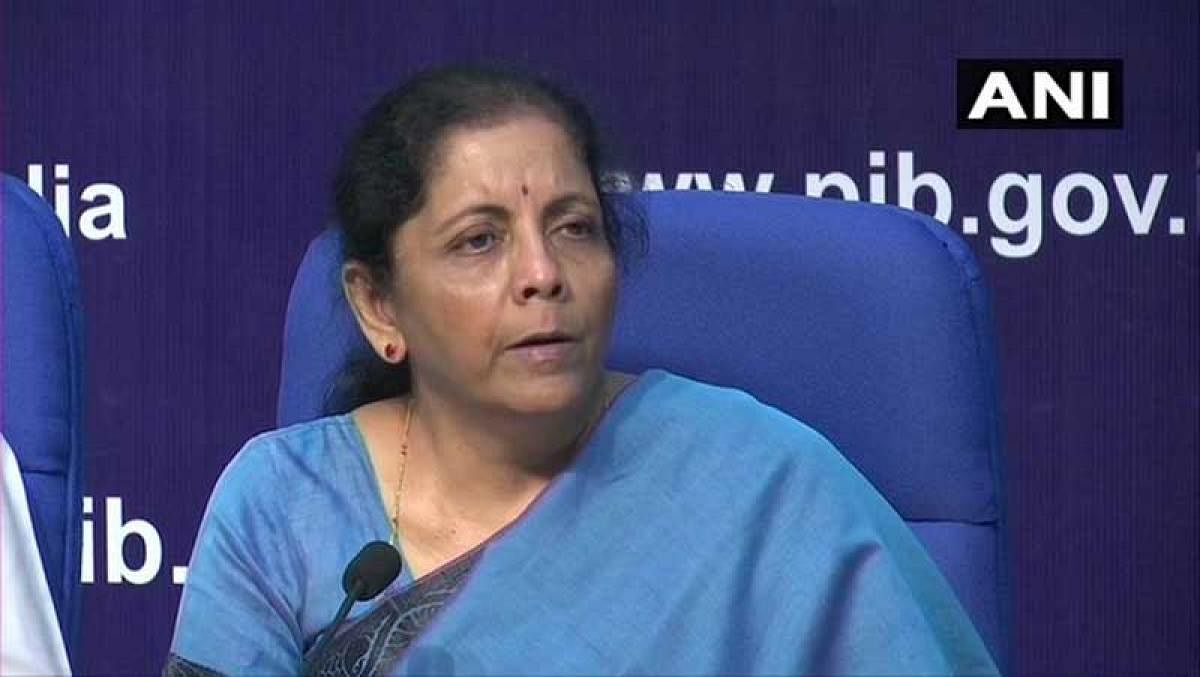 At a press conference called to announce the third part of the stimulus package for the economy, she said measures are being taken to improve credit outflow from banks. (Image: ANI/Twitter)