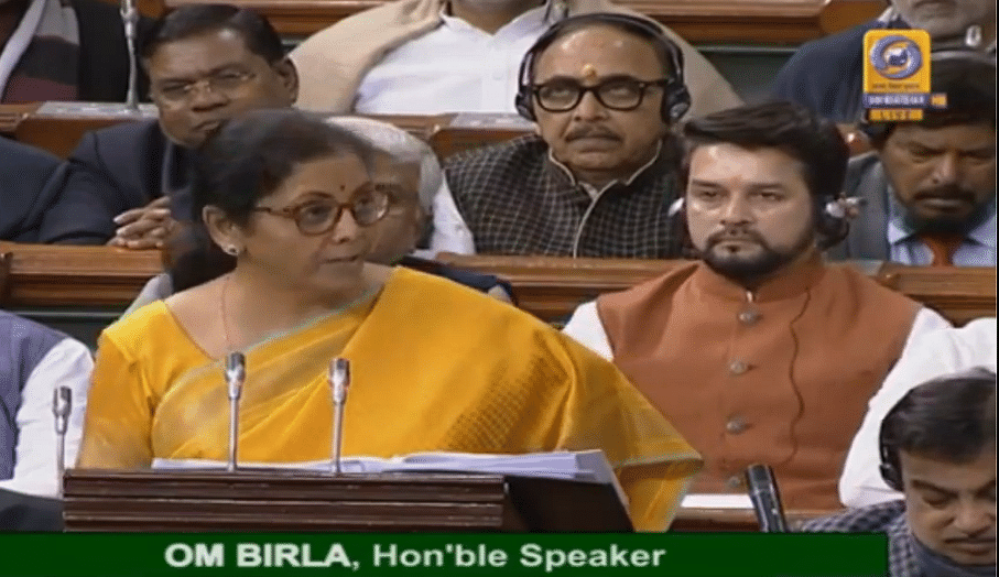Finance Minister Nirmala Sitharaman said the Centre has proposed that discoms should replace conventional meters with smart pre-paid meters and give option to consumers to choose electricity suppliers. (PIB Live screengrab)