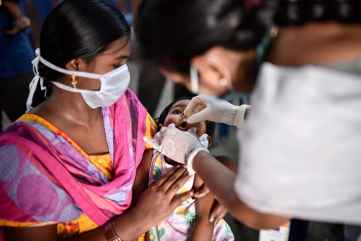 A child receive vaccine drops (PTI Photo)