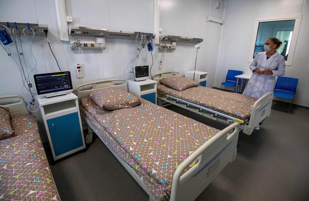 A view of a ward at a new hospital built to treat coronavirus patients (AFP Photo)