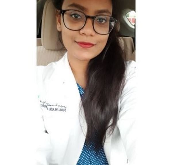 Ayesha Sultana, who is from Hyderabad, was returning home on Tuesday night after completing her shift at the Al Ahli Screening centre in Dubai when she was stopped by a policeman at the Dubai-Sharjah highway, the Khaleej Times reported. Credit: Twitter (AyeshaSultana95)