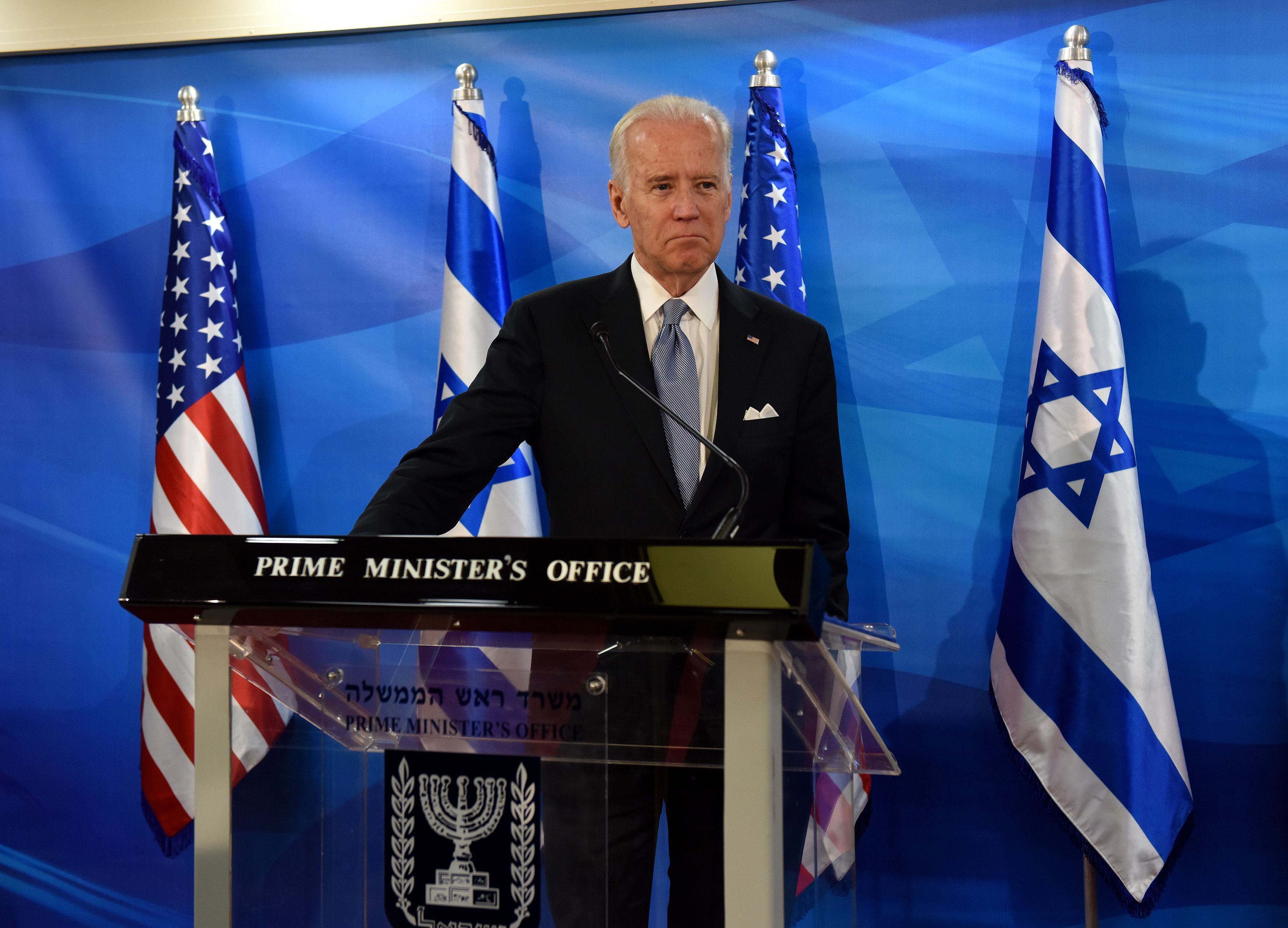  US Vice President Joe Biden speaks in Jerusalem. (AFP Photo)