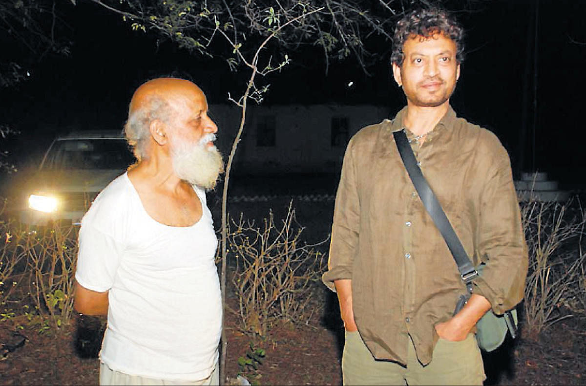 Actor Irrfan Khan and social activist Prasanna at Badanavalu village.