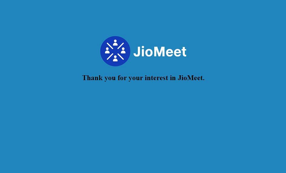 Reliance Jio has opened JioMeet website (screen-grab)