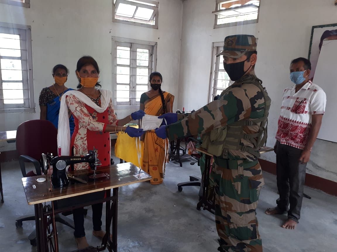 The Army unit provided Rs 20 for each mask and this helped our women members earn some money," Dulumoni Gogoi, a former Ulfa cadre told DH from Darrang on Thursday. (DH Photo)