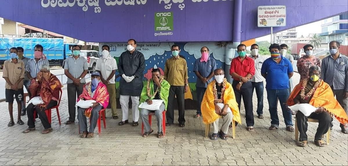 Labour leaders from various organisations were felicitated at a programme held at Kottara Chowki in Mangaluru.