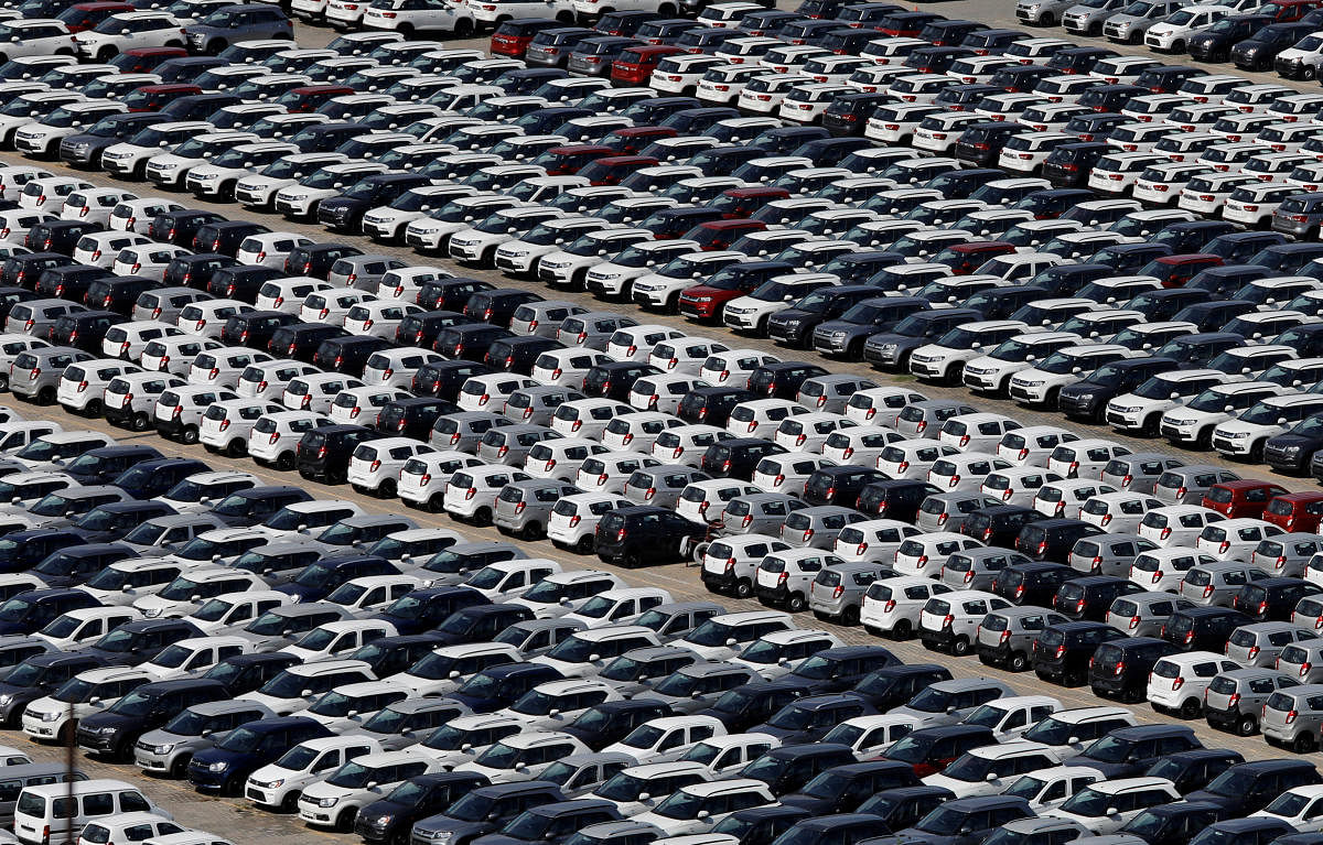 Cars are seen parked at Maruti Suzuki's plant at Manesar, in the northern state of Haryana, India, August 11, 2019. Credit: Reuters Photo