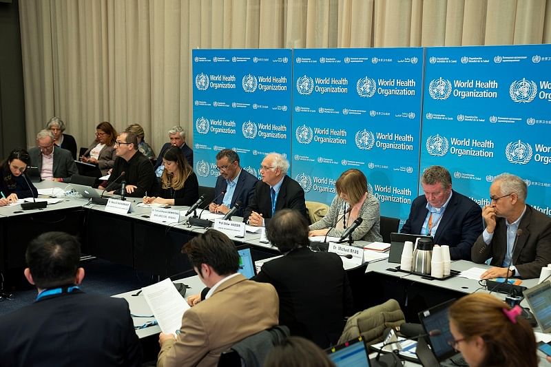 A news conference following the second meeting of the International Health Regulations (IHR) Emergency Committee for Pneumonia due to the Novel Coronavirus 2019-nCoV in Geneva. (Reuters Photo)