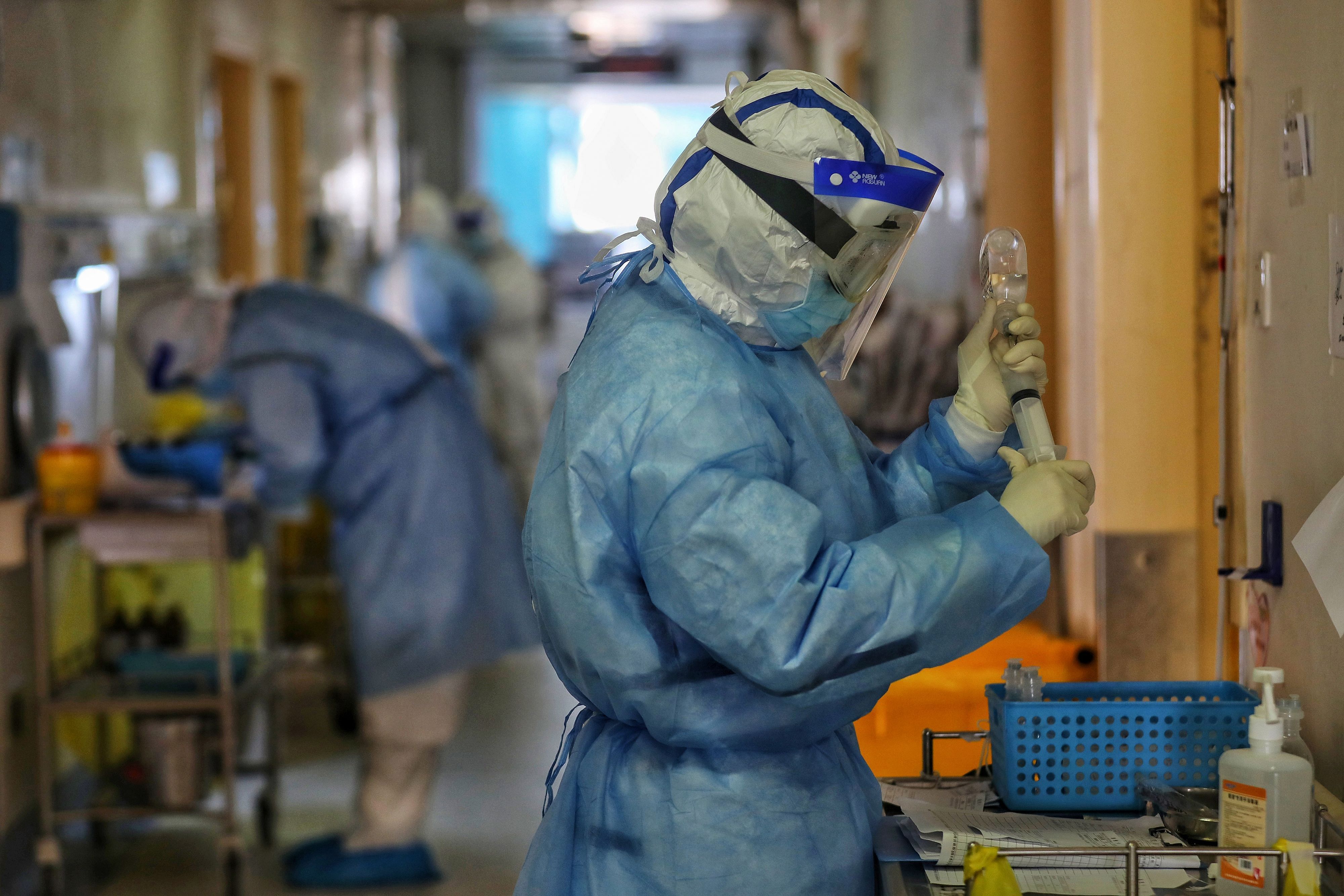 A medical staff member work at Red Cross Hospital in Wuhan in China's central Hubei province on March 11, 2020. (Credit: AFP)