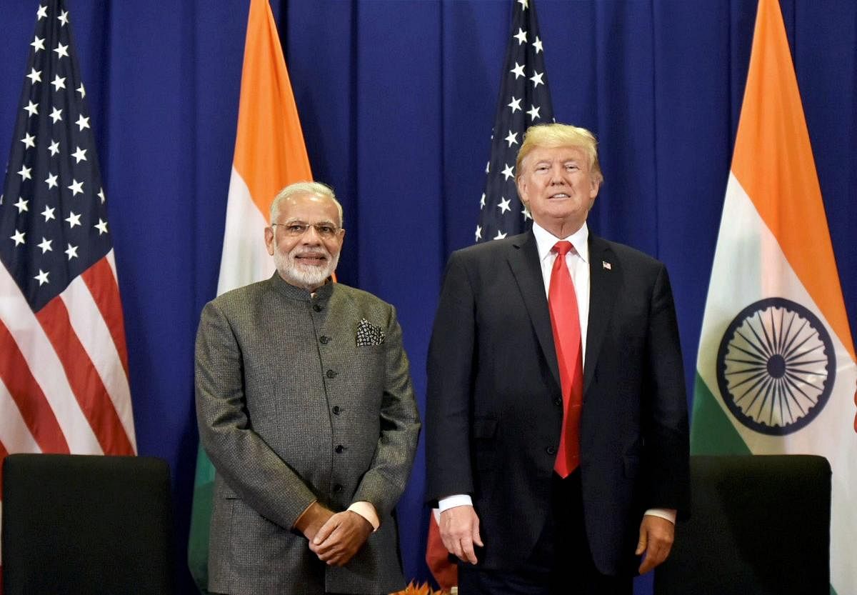 Prime Minister Narendra Modi (left) with US President Donald Trump. PTI FILE PHOTO