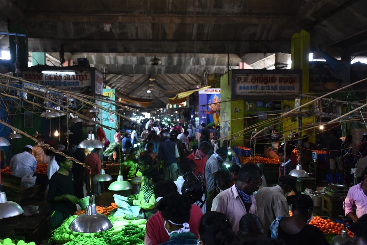 Koyambedu Wholesale Market Complex built in an area of nearly 65 acres in the heart of Chennai. (DH Photo)