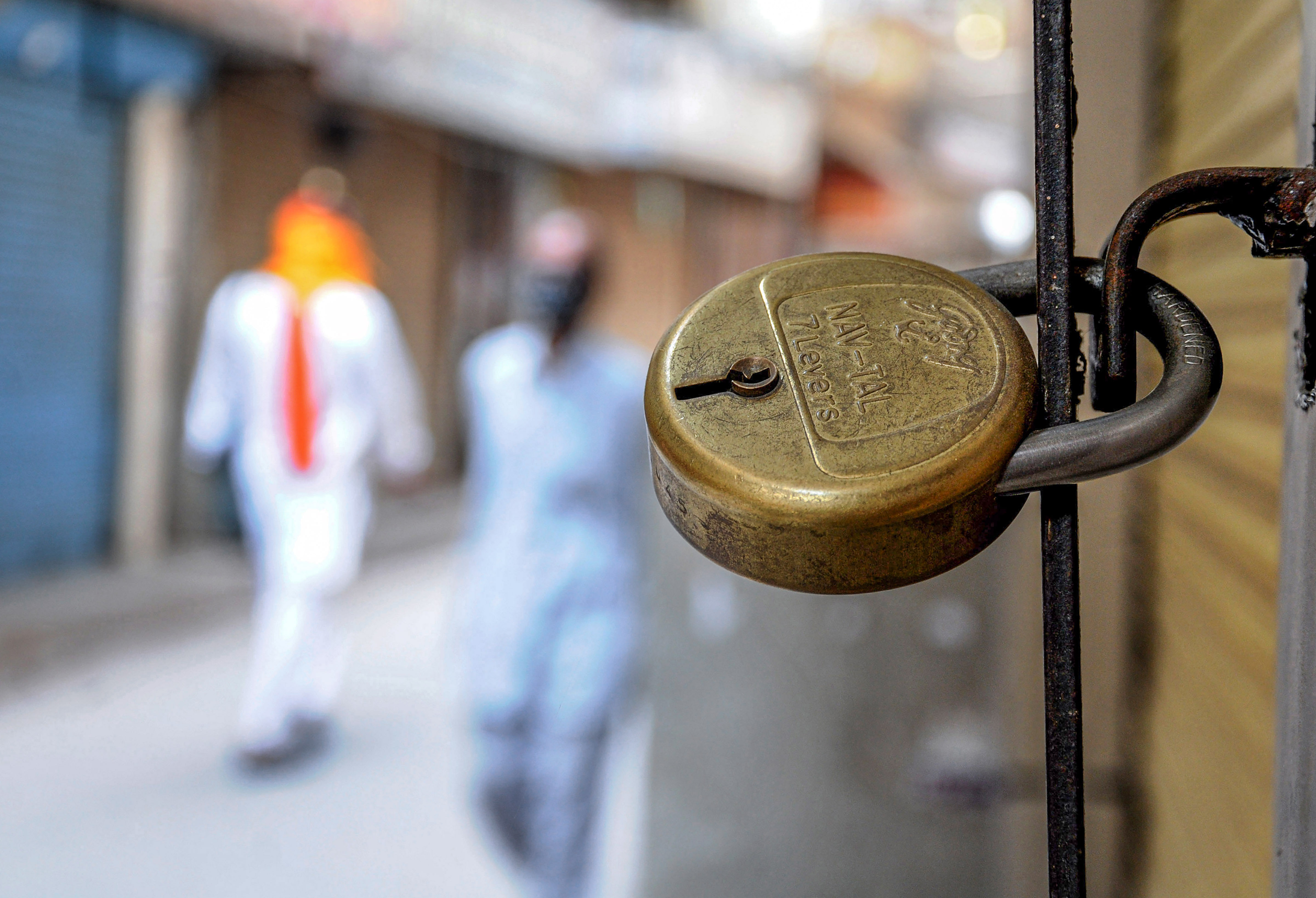 Closed shops at a market in Amritsar, Monday, mARCH 23, 2020. Punjab Chief Minister Captain Amarinder Singh on Sunday ordered statewide lockdown. (PTI Photo)