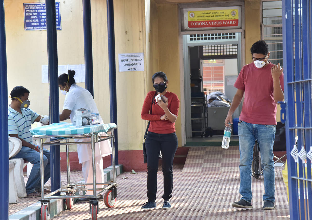 Citizens undergoing tests at the Rajiv Gandhi Institute of Chest Diseases on Wednesday. DH Photo/Janardhan B K