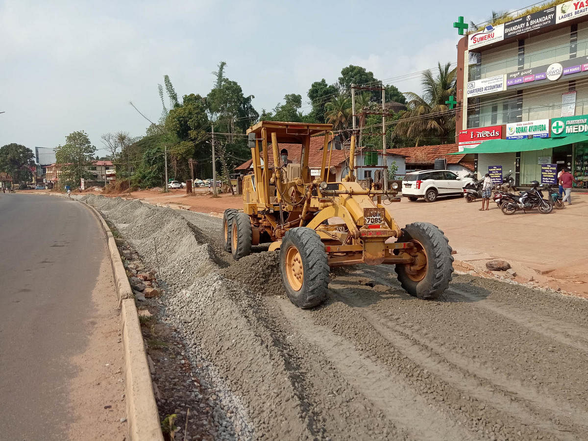 The work on NH 66 resumed at Padubidri.