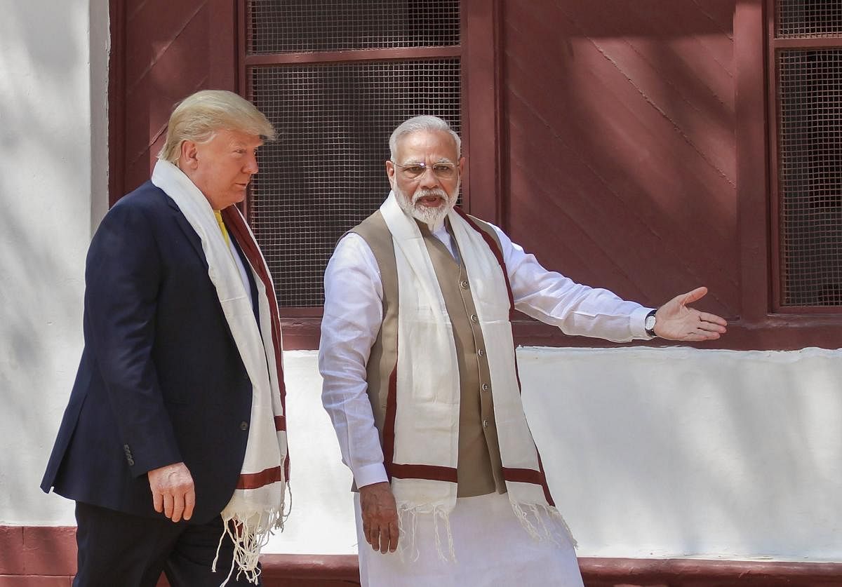Trump treaded cautiously on the issue of export of terrorism from Pakistan to India, even as he spoke about the menace while addressing the huge crowd at the newly built cricket stadium at Motera in Ahmedabad shortly after arriving in the city to commence his visit. Credit: PTI Photo
