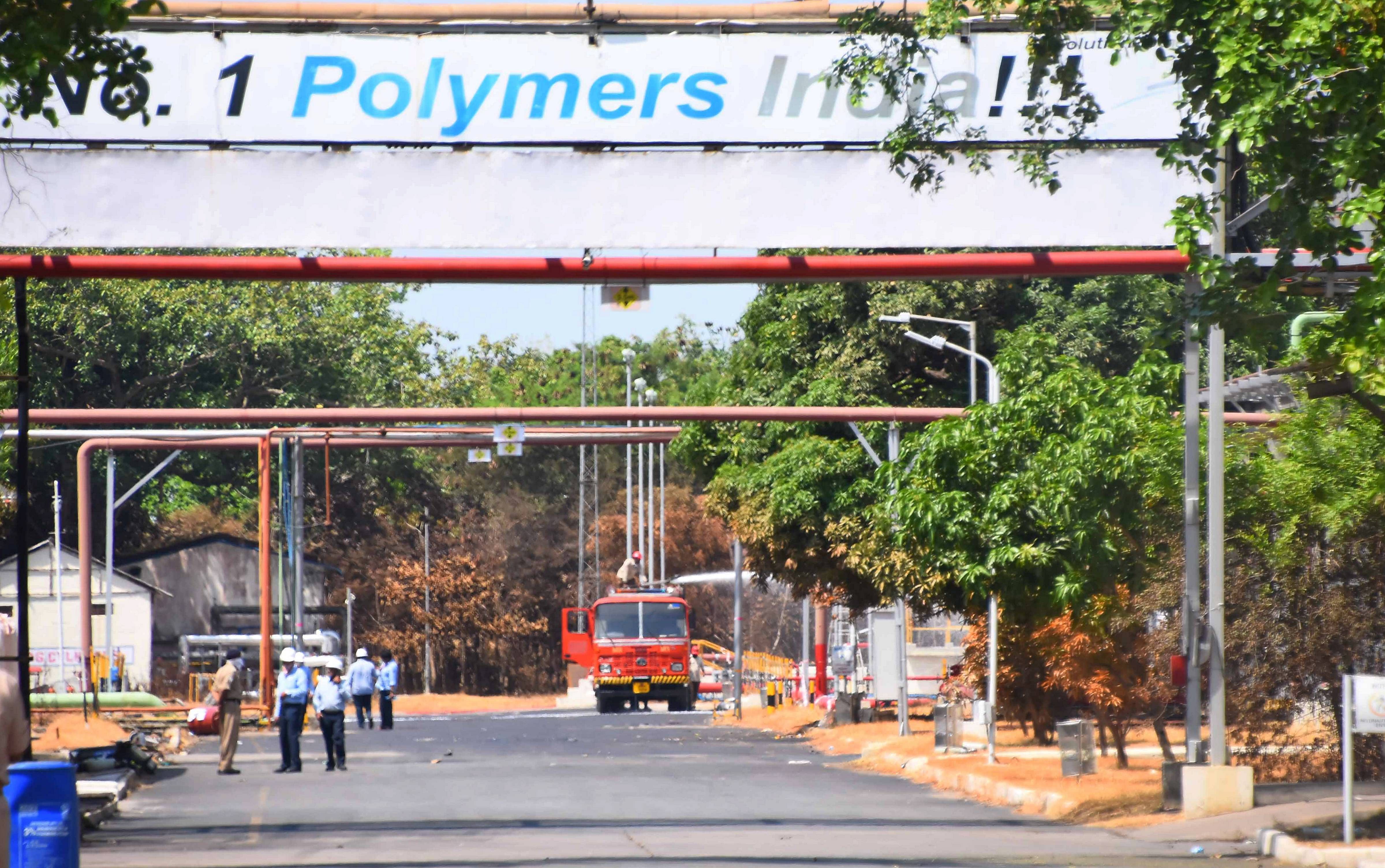  A view of the LG Polymers plant, a day after the major chemical gas leak incident, in RR Venkatapuram village in Visakhapatnam. (PTI Photo)
