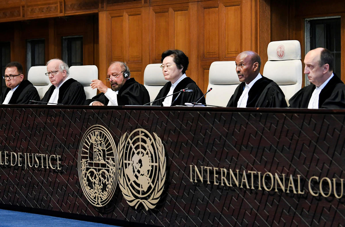 Judges are seen at the International Court of Justice before the issue of a verdict in the case of Indian national Kulbhushan Jadhav. (Reuters File Photo)