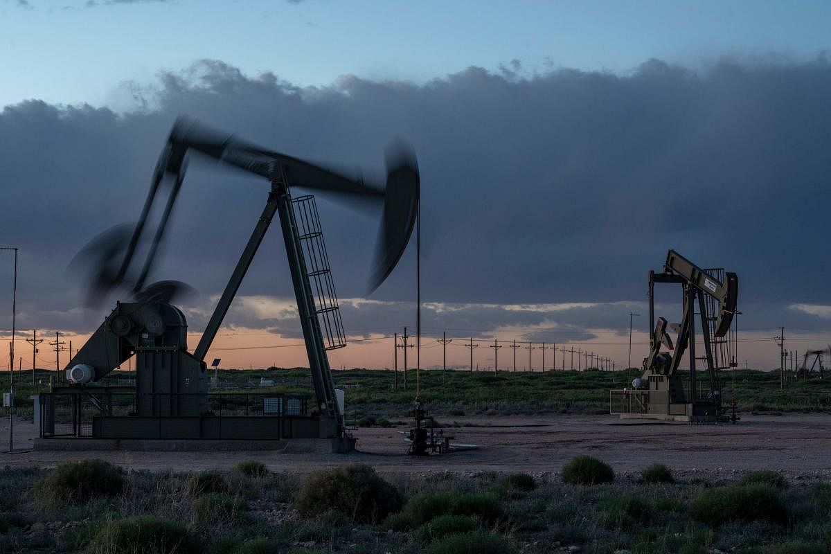 Pump jacks operate near Loco Hills on April 23, 2020 in Eddy County, New Mexico. Credit: AFP Photo