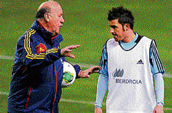 KEY MAN : Spain coach Vicente del Bosque will bank on David Villa to deliver in their crucial World Cup qualifier against France on Tuesday. REUTERS