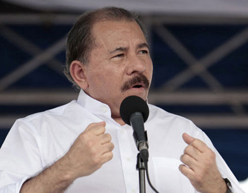 Nicaragua's President Daniel Ortega speaks during a ceremony marking the 34th anniversary of the withdrawal to Masaya, a tactical move by the Sandinistas that was critical in the overthrow of Anastasio Somoza's dictatorship in 1979, in Managua, Nicaragua, Friday, July 5, 2013. The presidents of Nicaragua and Venezuela offered Friday to grant asylum to NSA leaker Edward Snowden, one day after leftist South American leaders gathered to denounce the rerouting of Bolivian President Evo Morales' plane over Europe amid reports that the American was aboard. AP Photo