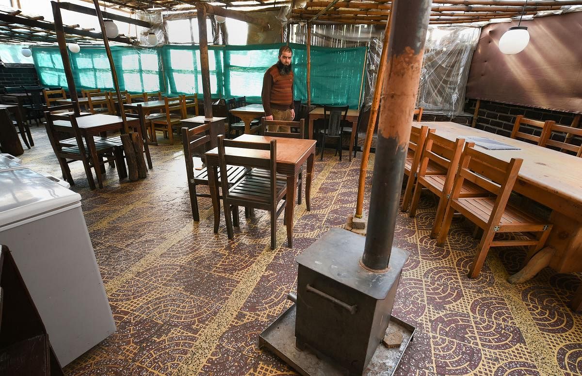 A view of a closed restaurant in the wake of deadly coronavirus. PTI