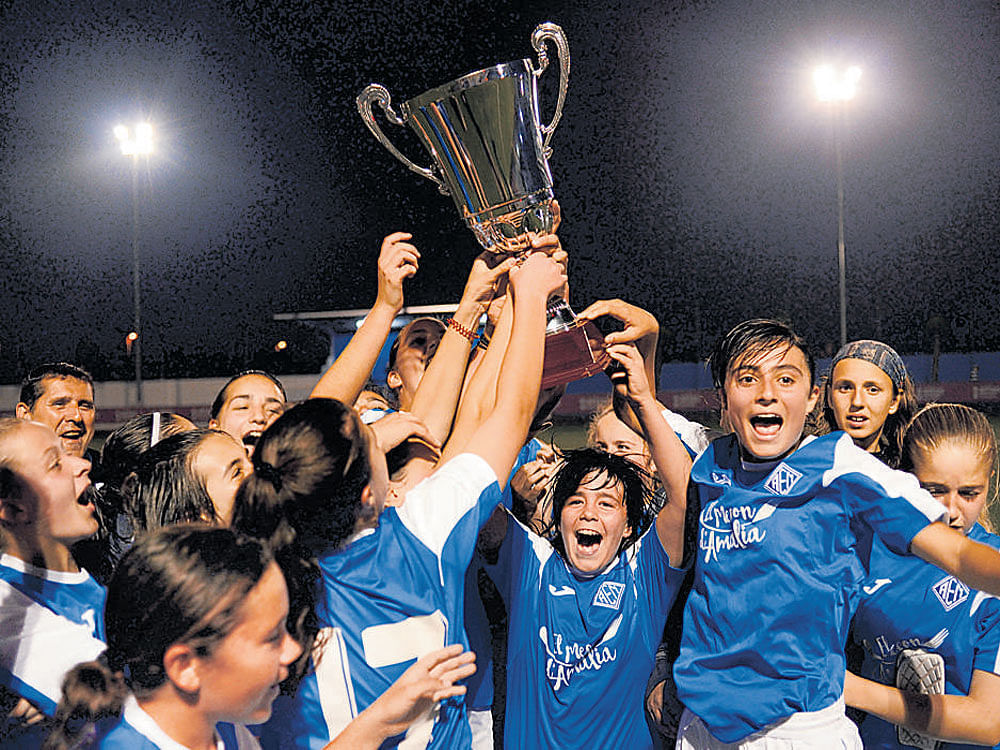 Little Champs: AEM Lleida recently won the junior regional league, a competiton that had 13 boys' team vying for the title. NYT Media.