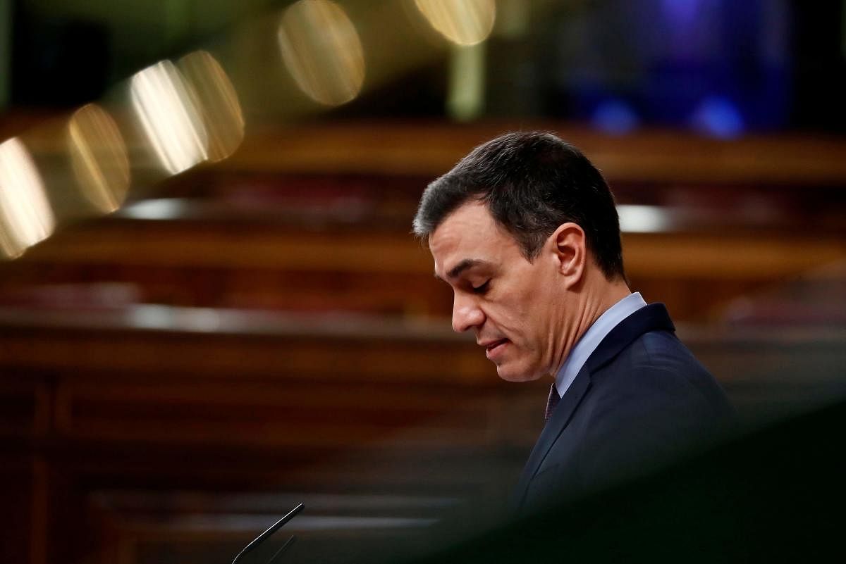 Pedro Sanchez televised an address to warn Spanish citizens of the coming days. AFP