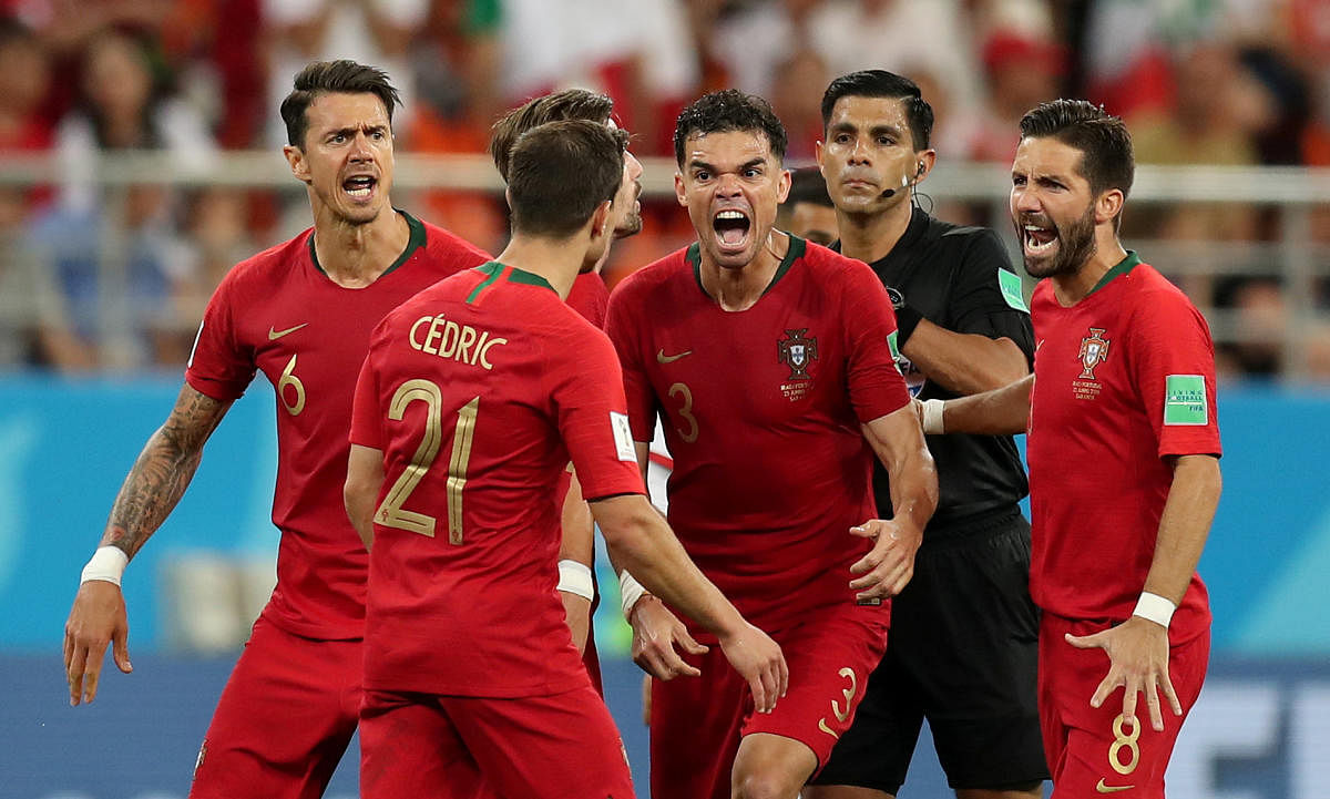 Portugal's Pepe reacts after the match. Reuters photo.