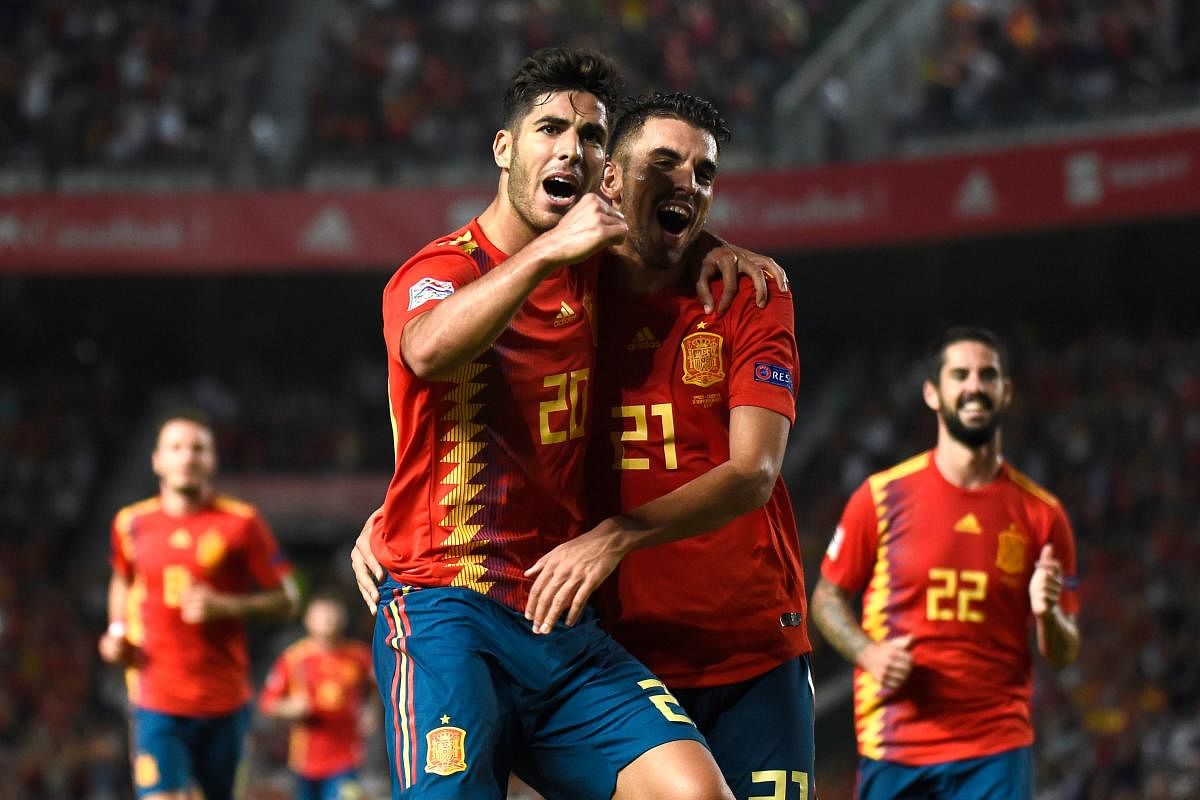 MASTERCLASS Spain’s Marco Asensio celebrates after scoring against Croatia on Tuesday. AFP
