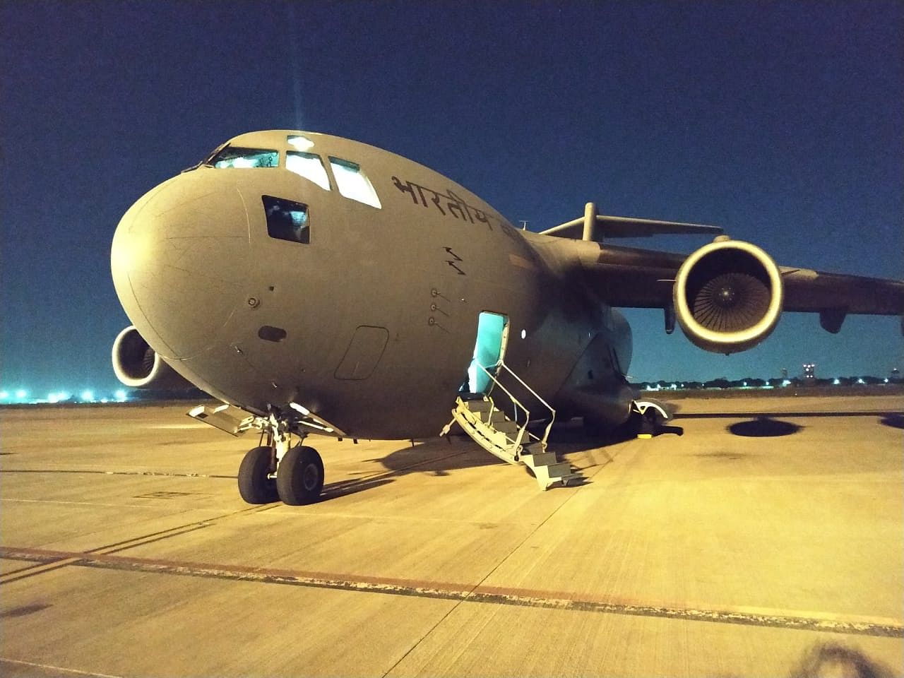 The IAF AC-17 Globemaster that was sent to rescue the Indian nationals from Iran.