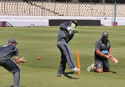 Australian cricket team practices at CCI. PTI Image