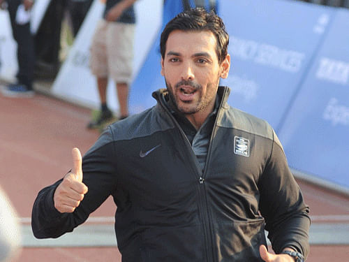 John Abraham who has been roped in as the India brand ambassador of the 2014 FIFA World Cup, recently bought the Guwahati franchise of the Indian Super League (ISL). His home production '1911' will see him reprise late Indian footballer Sibdas Bhaduri on the big screen. DH file photo