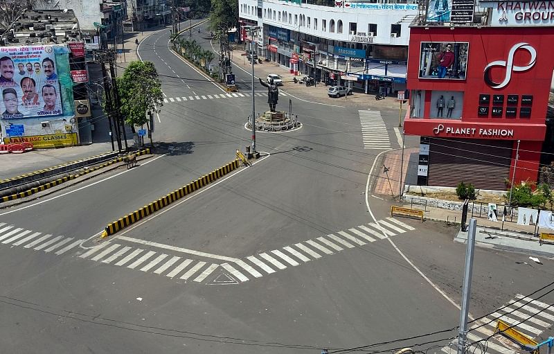  A deserted view of a street deserted during Janta curfew in the wake of deadly coronavirus, in Jabalpur. (PTI Photo)