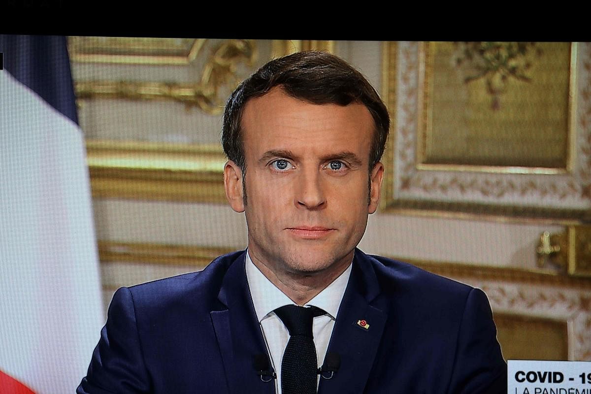 Emmanuel Macron on March 12, 2020 announced schools in France would close from next week and urged people over 70 to stay at home, to curb the spread of the coronavirus. The president also announced that local elections to be held on March 15, will not be postponed. (AFP Photo)